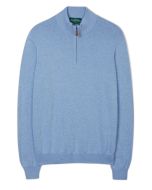 Ljusblå Luxury Cotton Half Zip