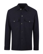 Marinblå Overshirt i Filtad Ull