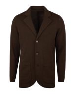 Mörkbrun Stickad Blazer