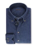 Denim Slim Button Down Skjorta