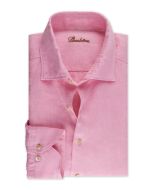 Rosa linneskjorta med cut away krage och pärlemorknappar.