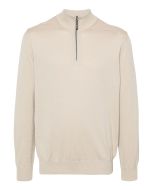 Beige Half-zip Bomullströja