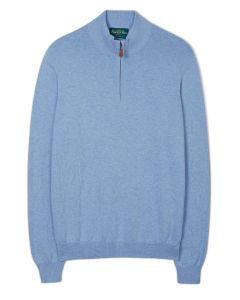 Ljusblå Luxury Cotton Half Zip