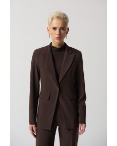 Brun Stickad Jersey Blazer