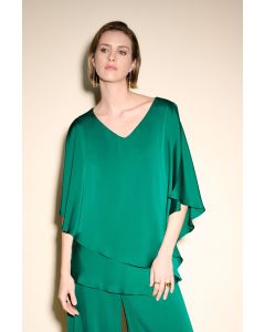 Grön Satin Cape Topp