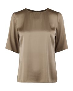 Sanne Mörkbeige Sidenblus