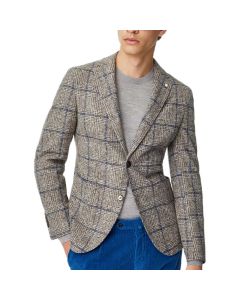 Grå Rutig Jersey Kavaj