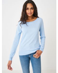Ljusblå Cotton Blend Pullover