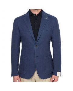 Blå Cotton-Ramie Blazer