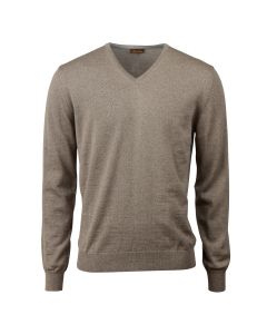 Brun Merinoullströja V-Hals