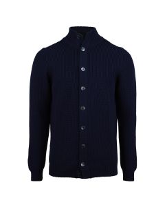 Blå Stickad Merino Cardigan
