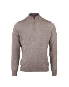 Brun Merino Tröja Halv Zip