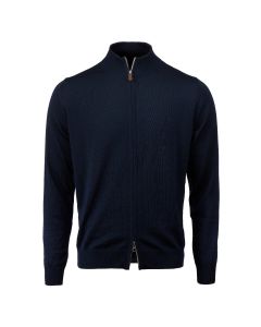 Marinblå Merinoull Zip Cardigan