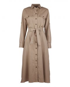 Charlie Beige Flanell Cargoklänning