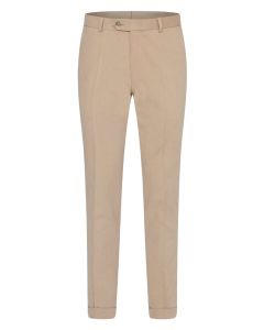 Beige dressad byxa i borstad twill