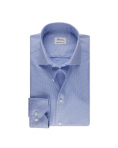 Blå Mönstrad Slim Skjorta