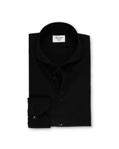 Svart Poplin Stretchskjorta