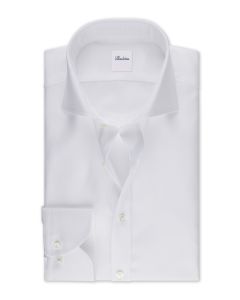 Regular Vit Strukturskjorta Twill