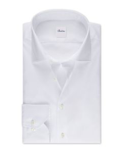 Stenströms Regular vit twillskjorta i superior twofold twill med cut away-krage, enkel manschett och pärlemorknappar.