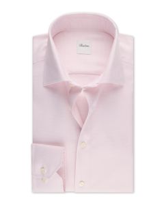 Regular Rosa Hundtandsmönstrad Twillskjorta