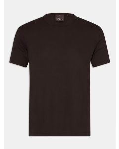 Brun Finstickad Slim T-shirt