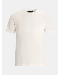 Vit Finstickad Slim T-shirt