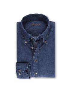 Denim Slim Button Down Skjorta