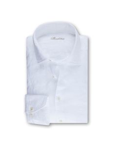 Vit Linneskjorta Stenströms Slimline. Enkel manschett och semi cut away krage