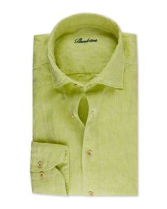 Ljusgrön linneskjorta med cut away krage.