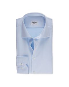 Ljusblå Stenströms Slimline skjorta med extra lång ärm och enkel manschett.