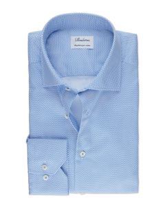 Stenströms, blå mönstrad slimline skjorta med cut away krage.