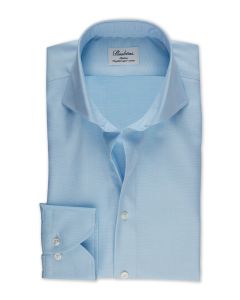 Ljusblå Strukturerad Slim Skjorta