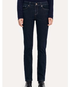 Cambio mörkblå jeans med guldig detalj.