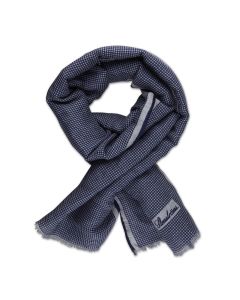 Blå Mönstrad Linnemix Scarf