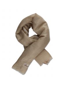 Beige Mönstrad Linnemix Scarf