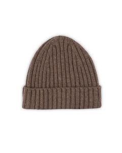 Brun Stickad Cashmere Mössa