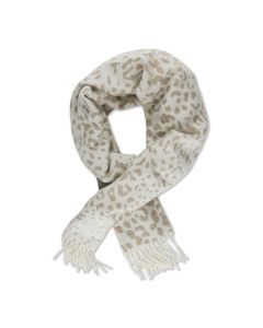 Beige Leopardmönstrad Ullscarf