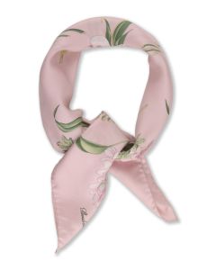 Ljusrosa Blommig Sidenscarf