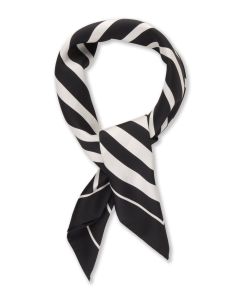 Stenströms dam svart randig sidenscarf i 100 % siden, 65 x 65 cm.