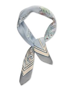 Ljusblå Paris Sidenscarf