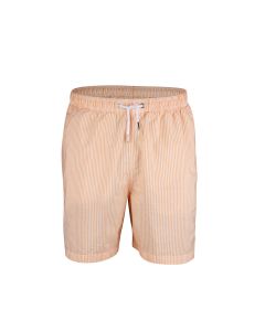 Orange Randig Seersucker Badshorts