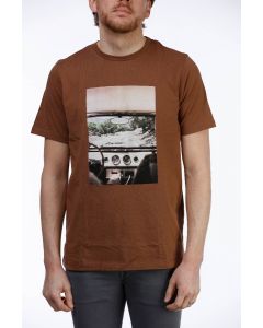 Brun T-shirt Tropiskt Tryck