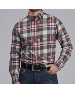 Röd Rutig Casual Flanellskjorta
