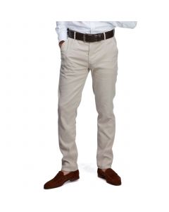 Beige Linnemix Twill Chino