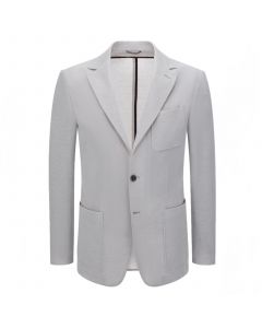 Ljusgrå Bomullsmix Jersey Blazer