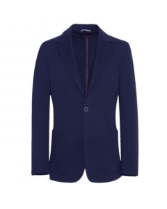 Blå Bomullsmix Jersey Blazer