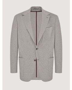 Beige Smårutig Bomullskavaj