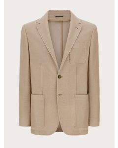 Beige Bomull Kashmir Jerseyblazer