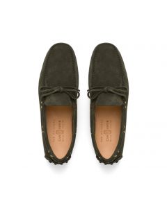 Gröna Snörade Mocka Loafers
