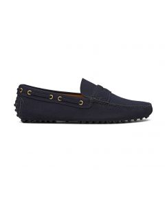 Blåa Mocka Loafers